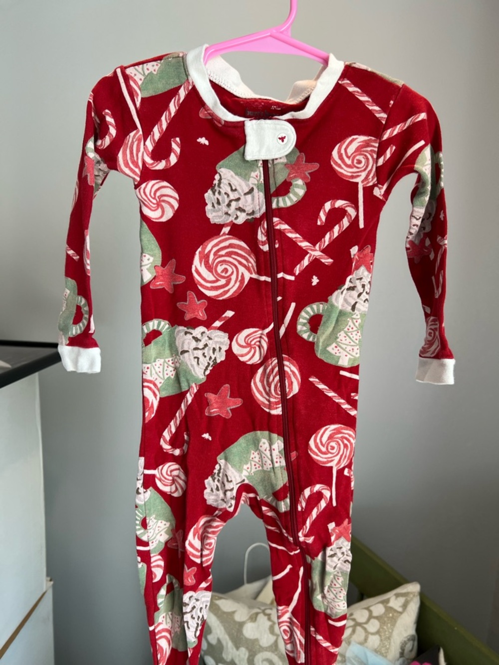 Burt’s Bees Toddler Holiday Hot Cocoa Zippy Footie Pajamas Size 18M GUC